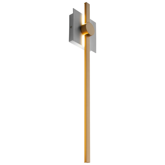 Oxygen 3-50-650 LED Wall Sconce, White W/ Industrial Brass