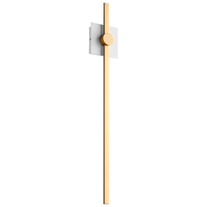 Oxygen 3-51-650 LED Wall Sconce, White W/ Industrial Brass