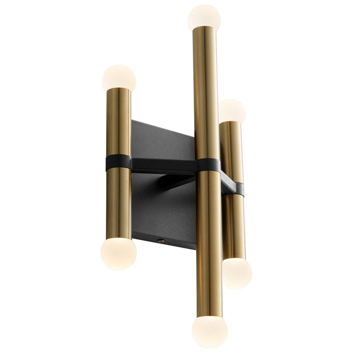 Oxygen 3-584-1540 LED Wall Sconce, Black W/ Aged Brass