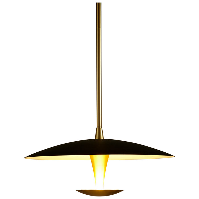 Oxygen 3-646-1540 LED Pendant, Black W/ Aged Brass