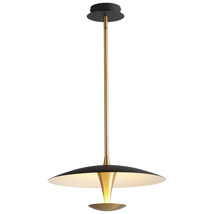 Oxygen 3-646-1540 LED Pendant, Black W/ Aged Brass