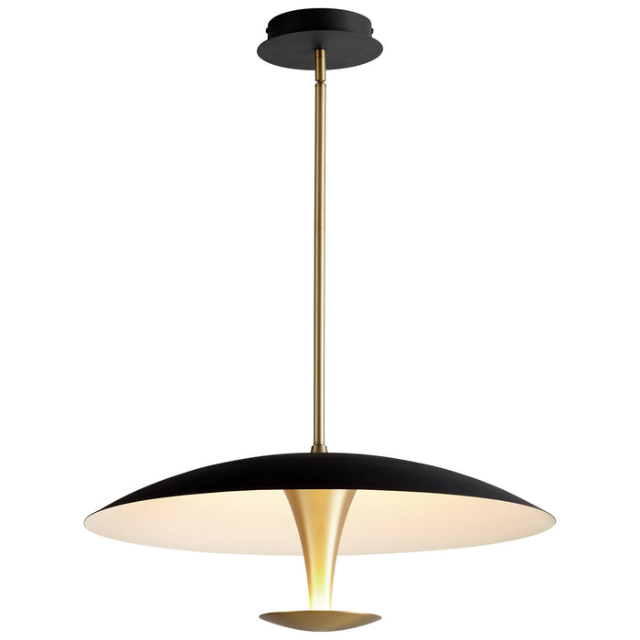 Oxygen 3-647-1540 LED Pendant, Black W/ Aged Brass