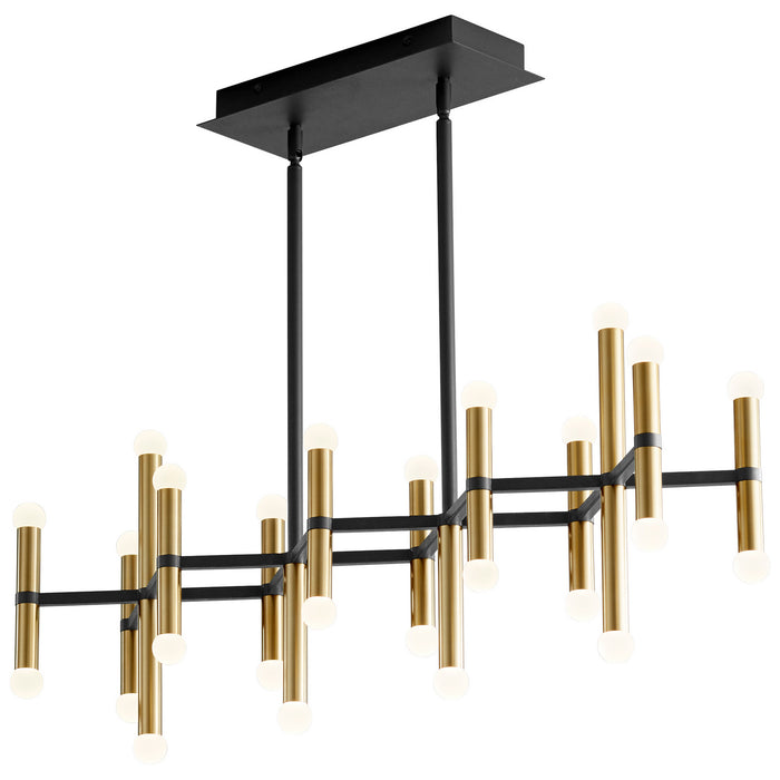 Oxygen 3-686-1540 LED Linear Ceiling Mount, Black W/ Aged Brass