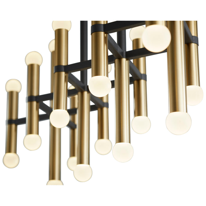 Oxygen 3-686-1540 LED Linear Ceiling Mount, Black W/ Aged Brass
