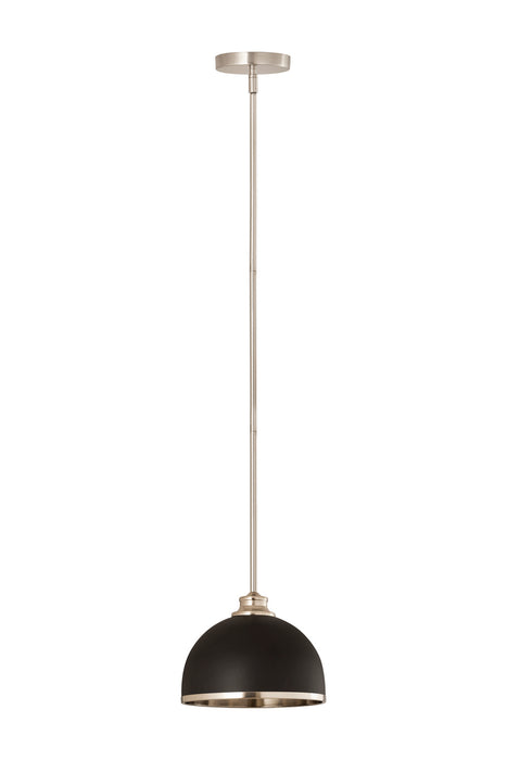 Z-Lite 1004P10-MB-BN One Light Pendant, Matte Black + Brushed Nickel