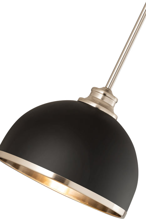 Z-Lite 1004P10-MB-BN One Light Pendant, Matte Black + Brushed Nickel