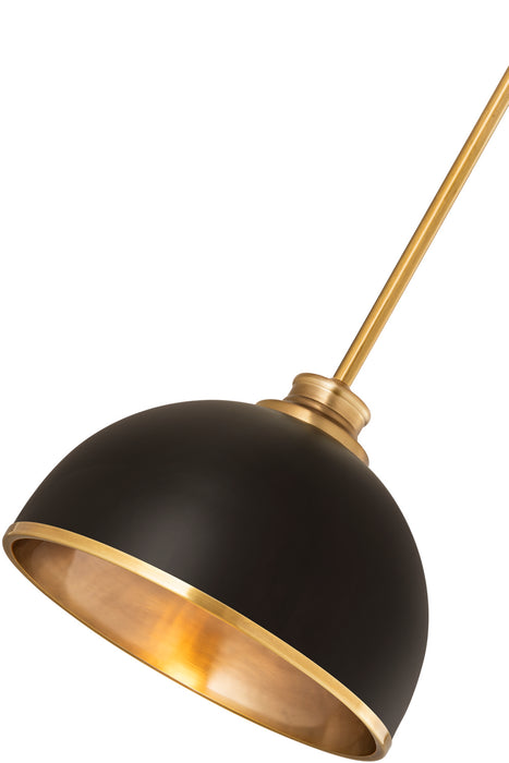 Z-Lite 1004P10-MB-RB One Light Pendant, Matte Black + Rubbed Brass