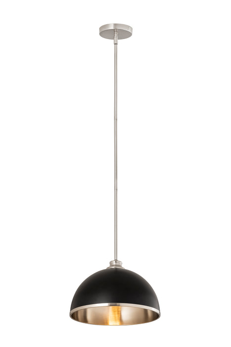 Z-Lite 1004P14-MB-BN One Light Pendant, Matte Black + Brushed Nickel