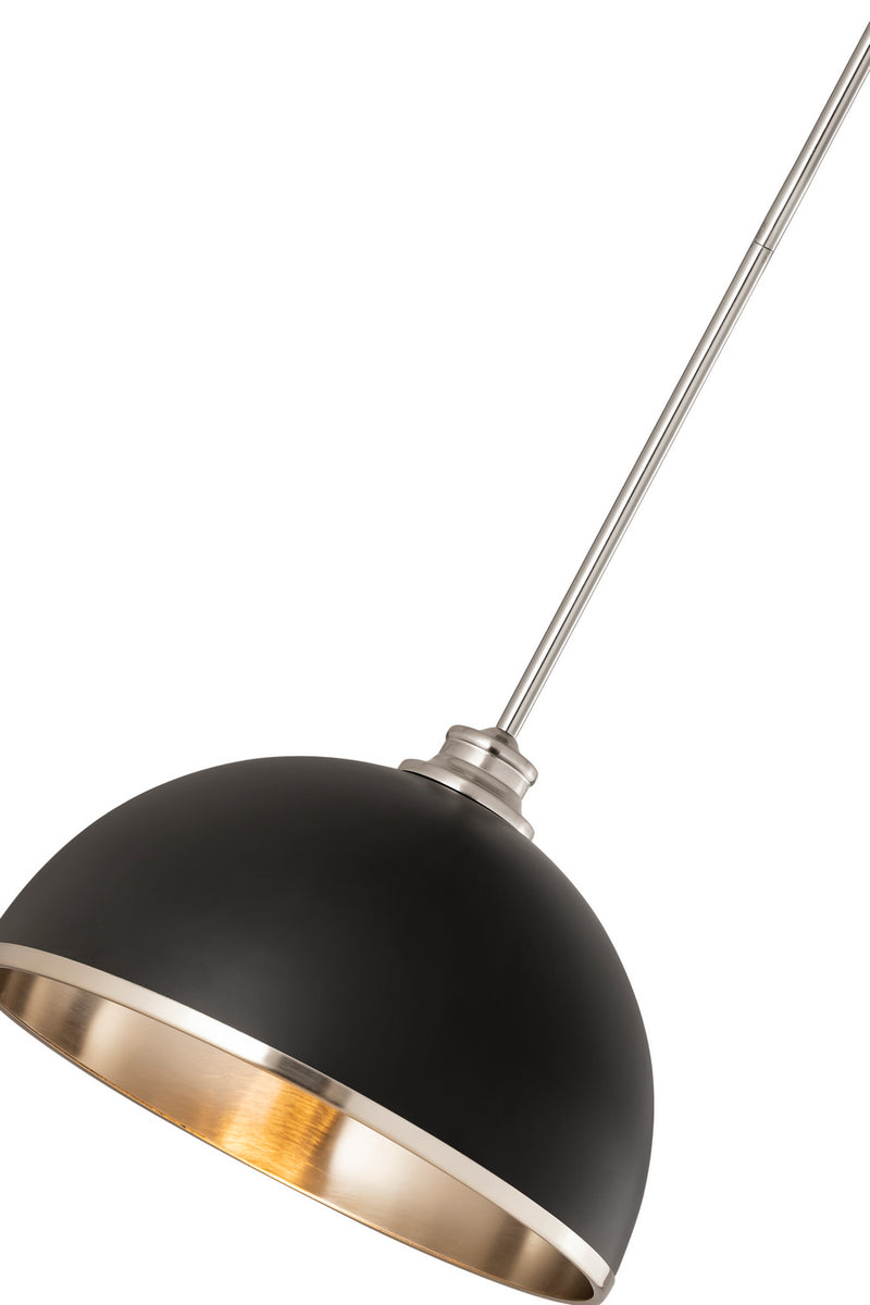 Z-Lite 1004P14-MB-BN One Light Pendant, Matte Black + Brushed Nickel