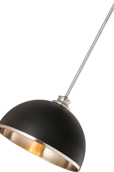 Z-Lite 1004P14-MB-BN One Light Pendant, Matte Black + Brushed Nickel