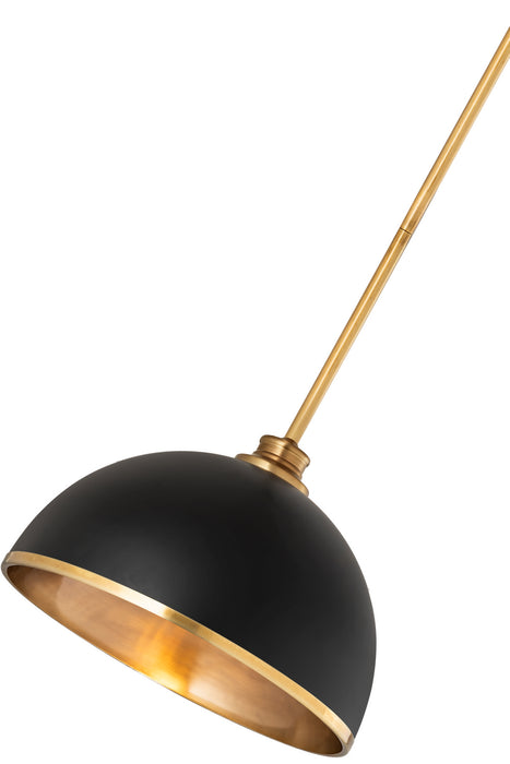 Z-Lite 1004P14-MB-RB One Light Pendant, Matte Black + Rubbed Brass