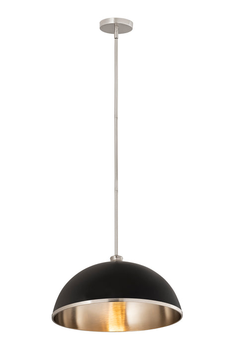 Z-Lite 1004P20-MB-BN One Light Pendant, Matte Black + Brushed Nickel