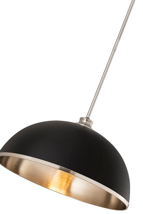 Z-Lite 1004P20-MB-BN One Light Pendant, Matte Black + Brushed Nickel