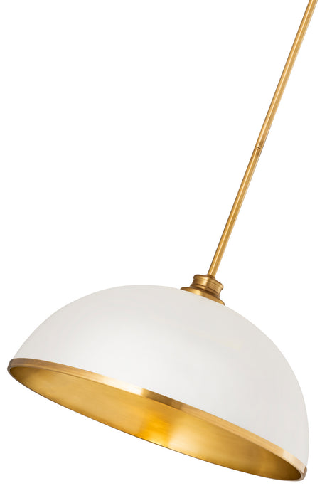 Z-Lite 1004P20-MW-RB One Light Pendant, Matte White + Rubbed Brass