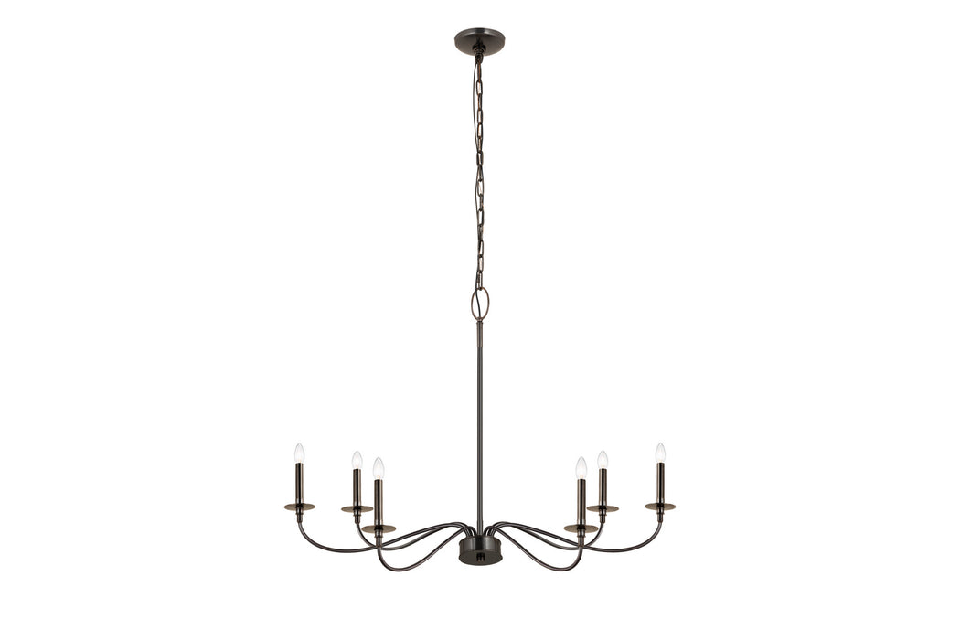 Z-Lite 2301-42BP Six Light Chandelier, Plated Bronze