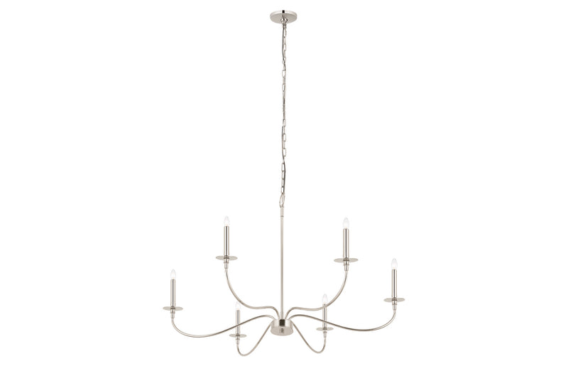 Z-Lite 2301-42PN Six Light Chandelier, Polished Nickel