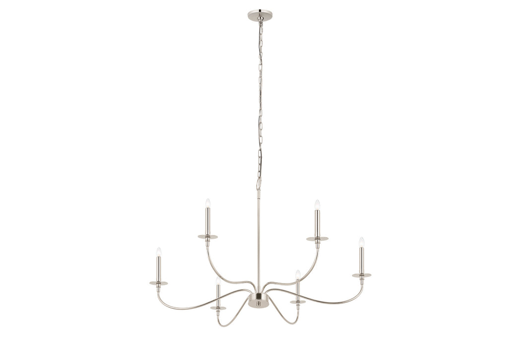 Z-Lite 2301-42PN Six Light Chandelier, Polished Nickel