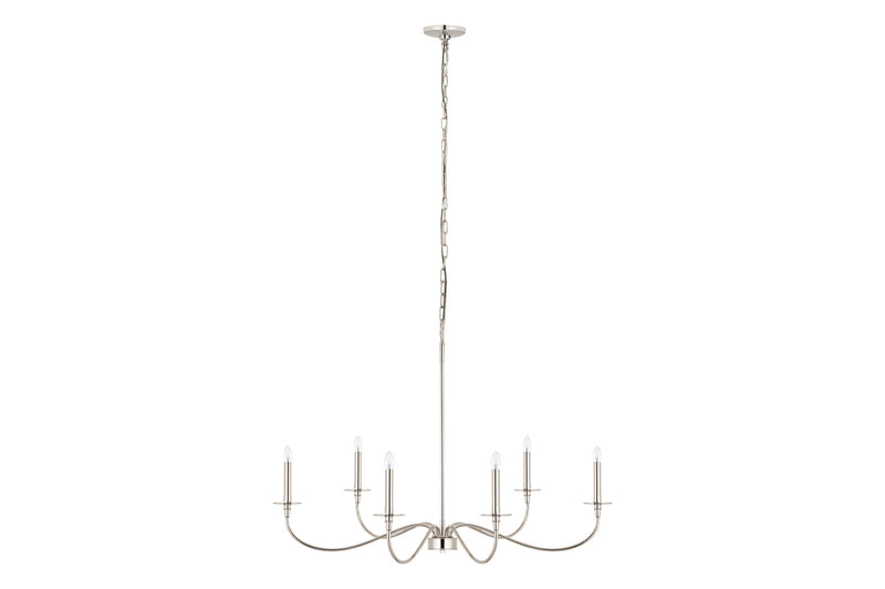 Z-Lite 2301-42PN Six Light Chandelier, Polished Nickel