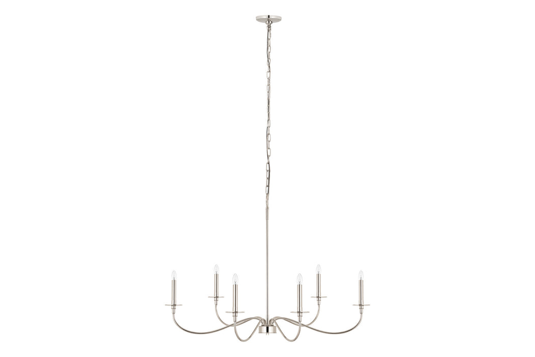 Z-Lite 2301-42PN Six Light Chandelier, Polished Nickel