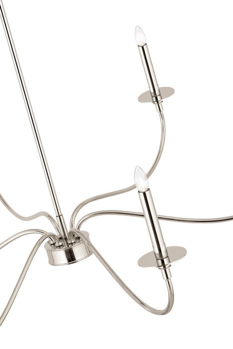 Z-Lite 2301-42PN Six Light Chandelier, Polished Nickel