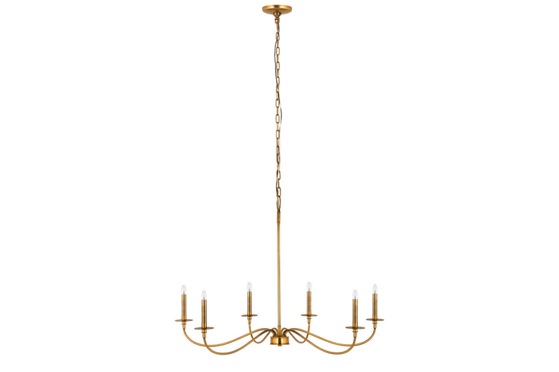 Z-Lite 2301-42RB Six Light Chandelier, Rubbed Brass