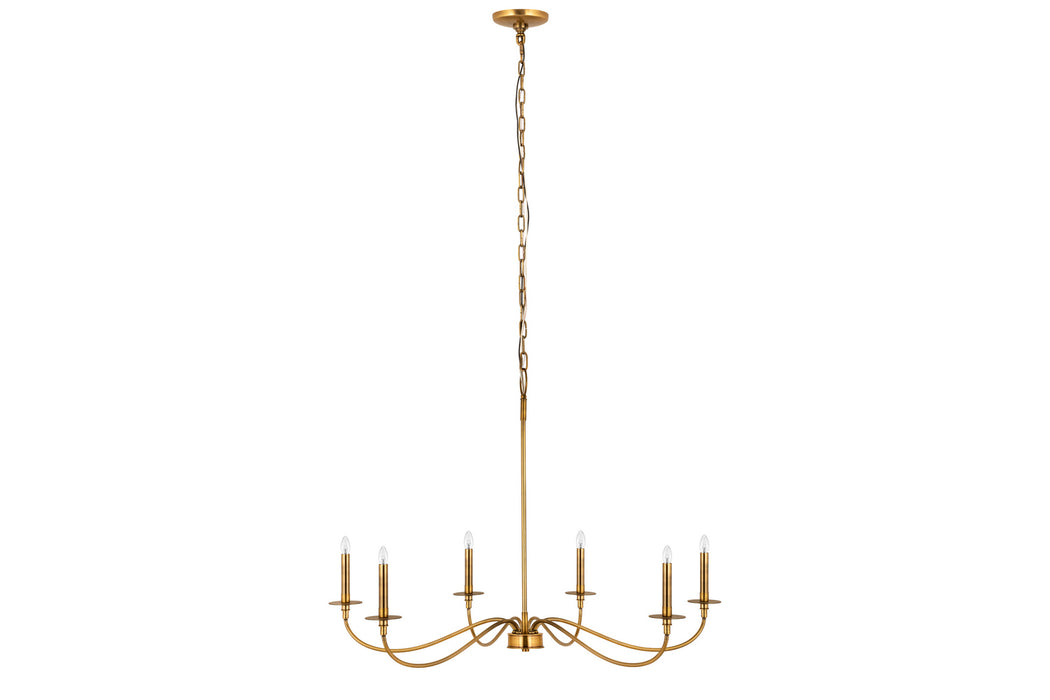 Z-Lite 2301-42RB Six Light Chandelier, Rubbed Brass
