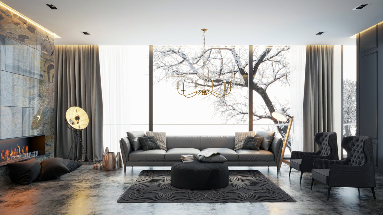 Z-Lite 2301-42RB Six Light Chandelier, Rubbed Brass
