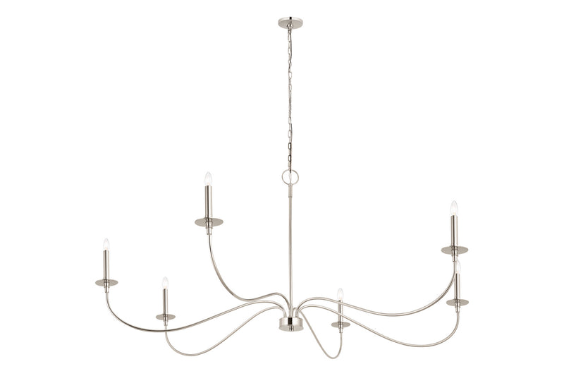 Z-Lite 2301-63PN Six Light Chandelier, Polished Nickel