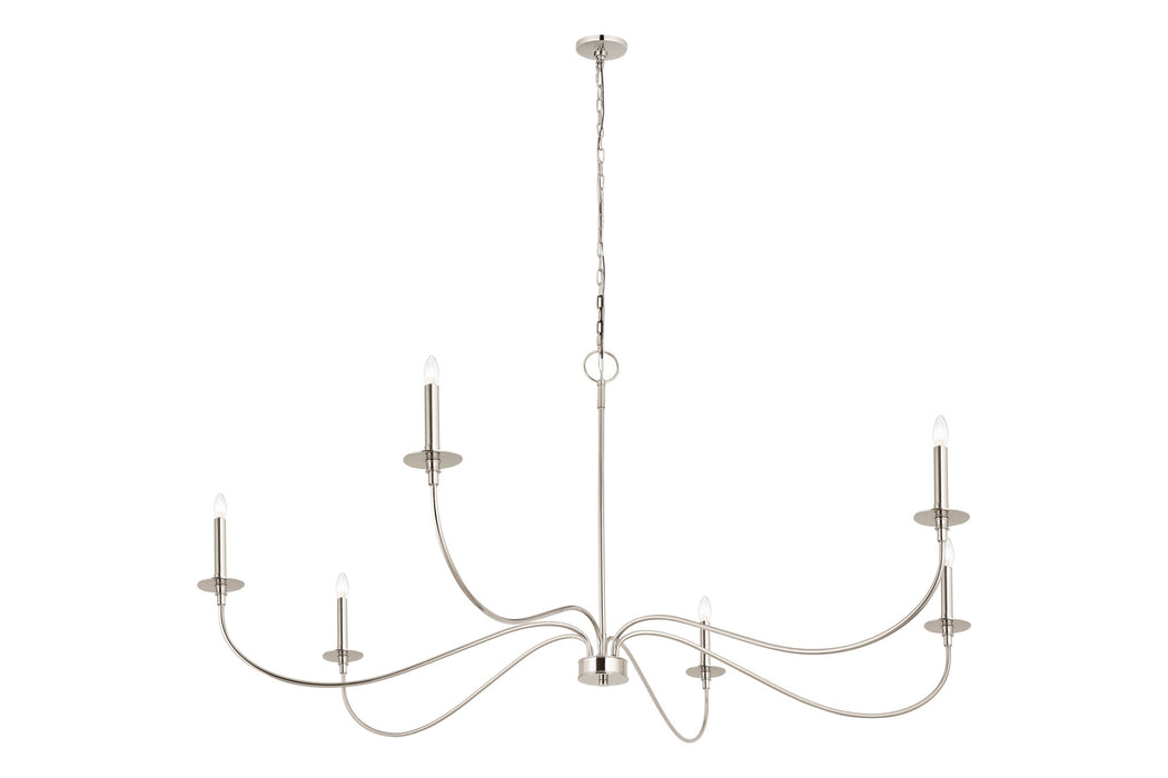 Z-Lite 2301-63PN Six Light Chandelier, Polished Nickel