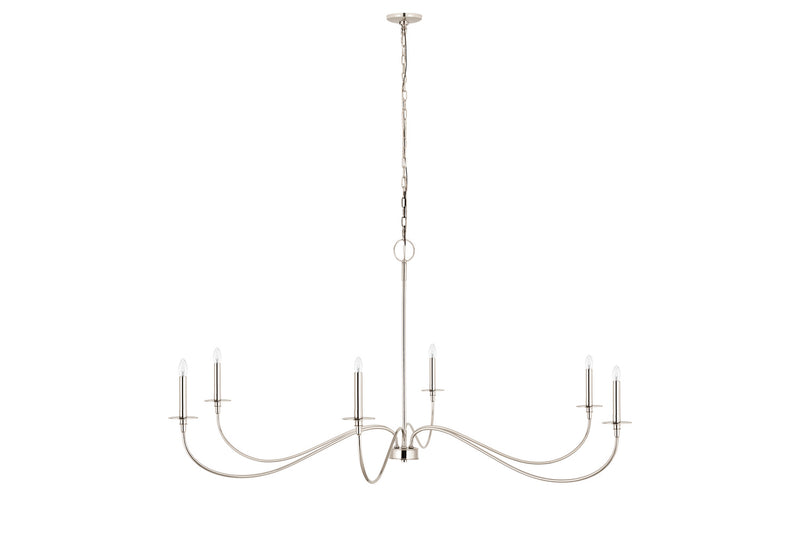 Z-Lite 2301-63PN Six Light Chandelier, Polished Nickel