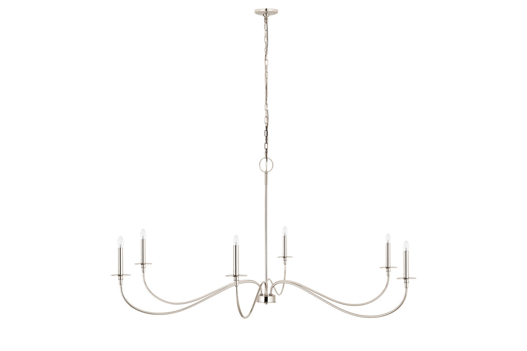 Z-Lite 2301-63PN Six Light Chandelier, Polished Nickel
