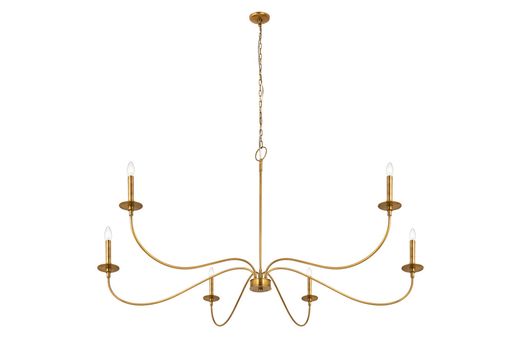 Z-Lite 2301-63RB Six Light Chandelier, Rubbed Brass