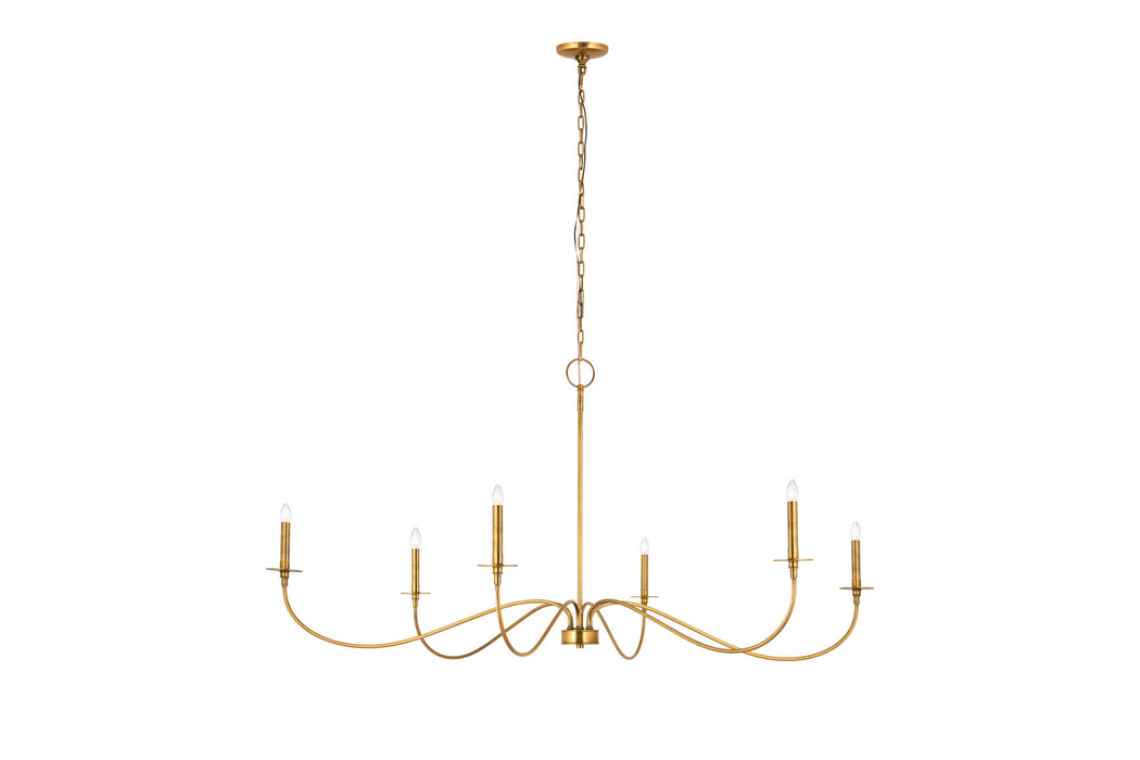 Z-Lite 2301-63RB Six Light Chandelier, Rubbed Brass