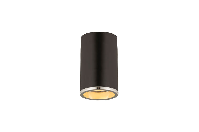 Z-Lite 2303F1-MB-CH One Light Flush Mount, Matte Black + Chrome