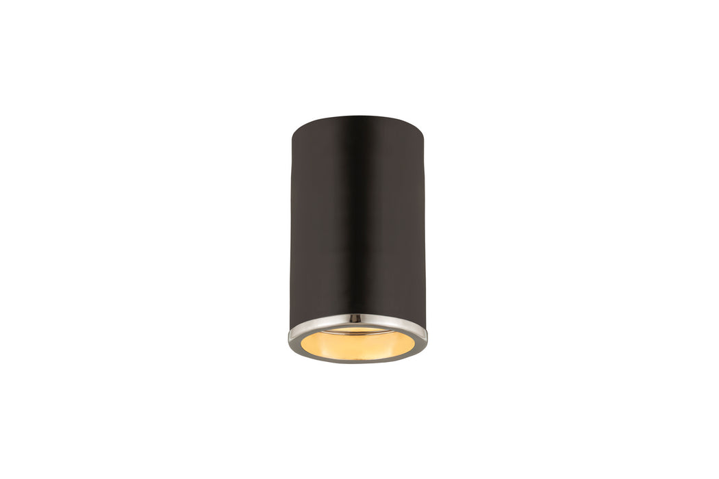 Z-Lite 2303F1-MB-CH One Light Flush Mount, Matte Black + Chrome
