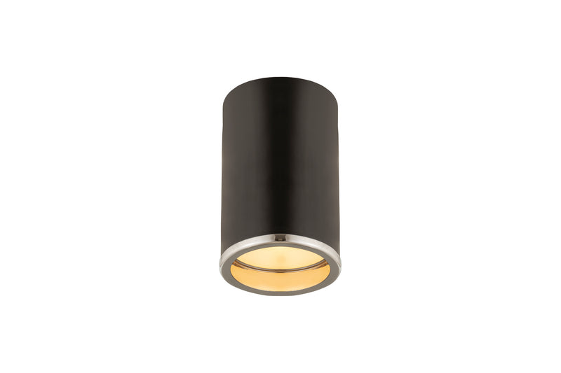 Z-Lite 2303F1-MB-CH One Light Flush Mount, Matte Black + Chrome