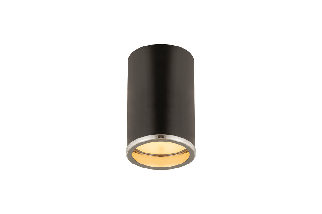 Z-Lite 2303F1-MB-CH One Light Flush Mount, Matte Black + Chrome