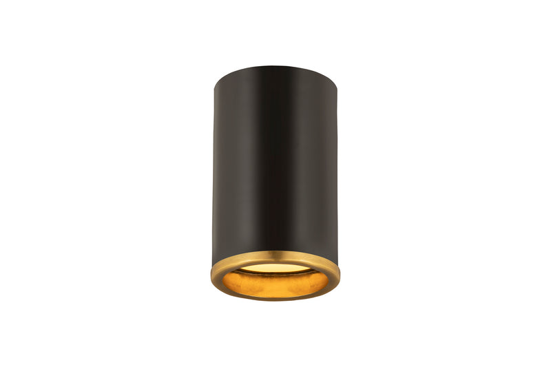 Z-Lite 2303F1-MB-RB One Light Flush Mount, Matte Black + Rubbed Brass