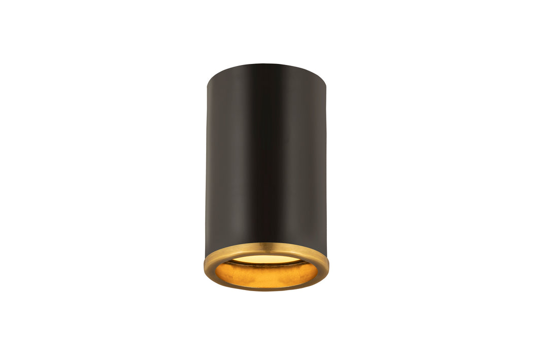 Z-Lite 2303F1-MB-RB One Light Flush Mount, Matte Black + Rubbed Brass