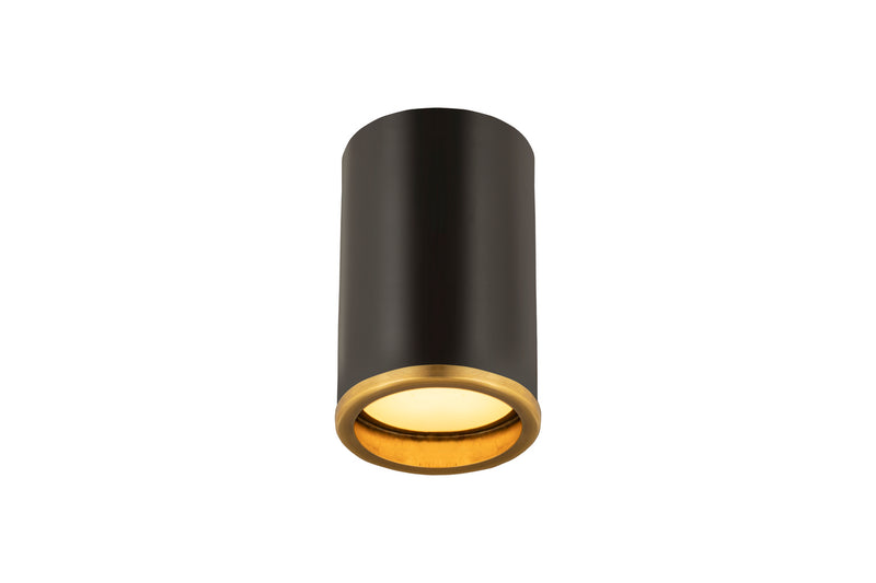 Z-Lite 2303F1-MB-RB One Light Flush Mount, Matte Black + Rubbed Brass