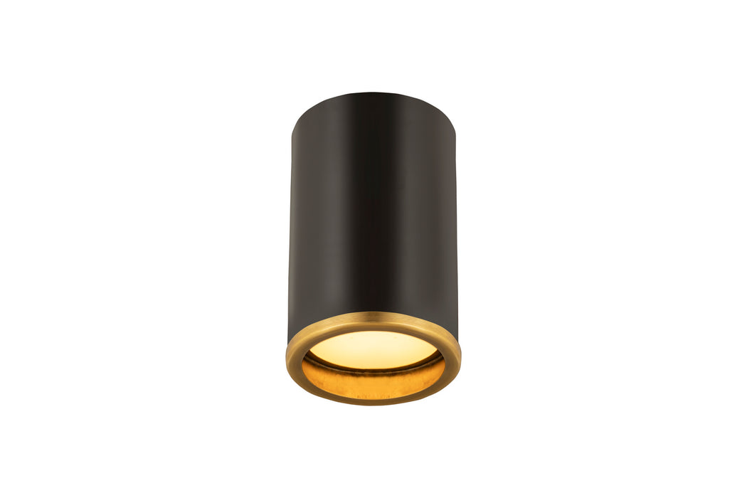 Z-Lite 2303F1-MB-RB One Light Flush Mount, Matte Black + Rubbed Brass