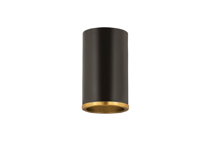 Z-Lite 2303F1-MB-RB One Light Flush Mount, Matte Black + Rubbed Brass