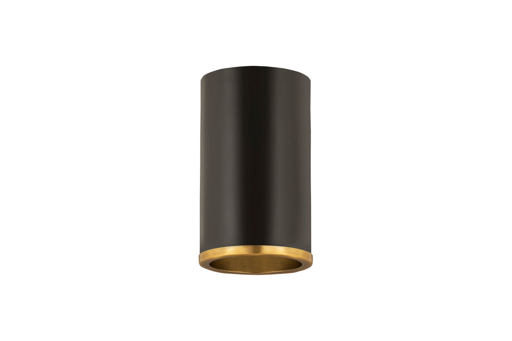 Z-Lite 2303F1-MB-RB One Light Flush Mount, Matte Black + Rubbed Brass