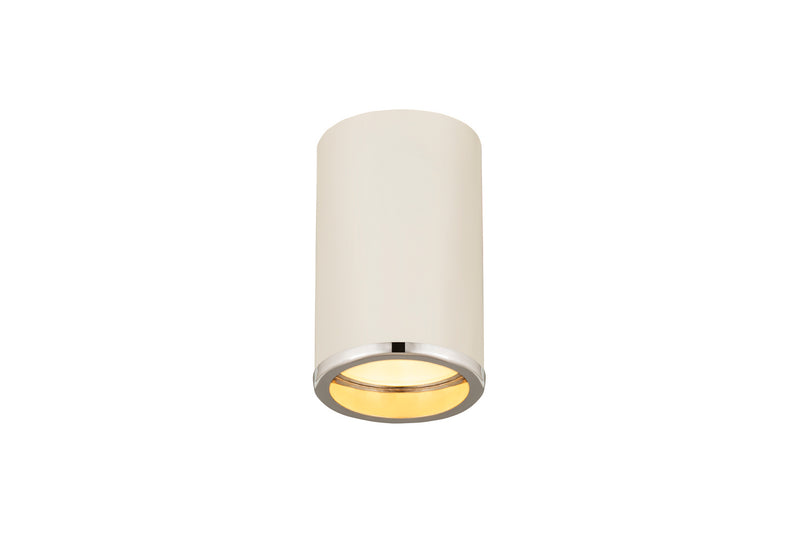 Z-Lite 2303F1-MW-CH One Light Flush Mount, Matte White + Chrome
