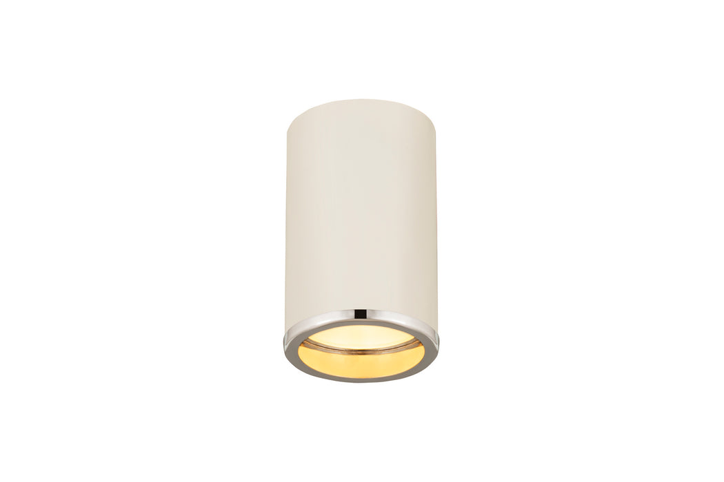 Z-Lite 2303F1-MW-CH One Light Flush Mount, Matte White + Chrome