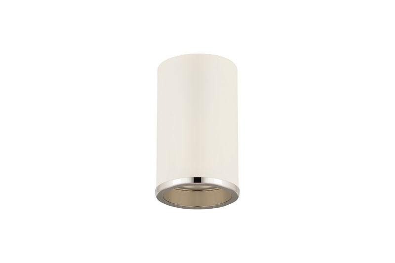 Z-Lite 2303F1-MW-CH One Light Flush Mount, Matte White + Chrome