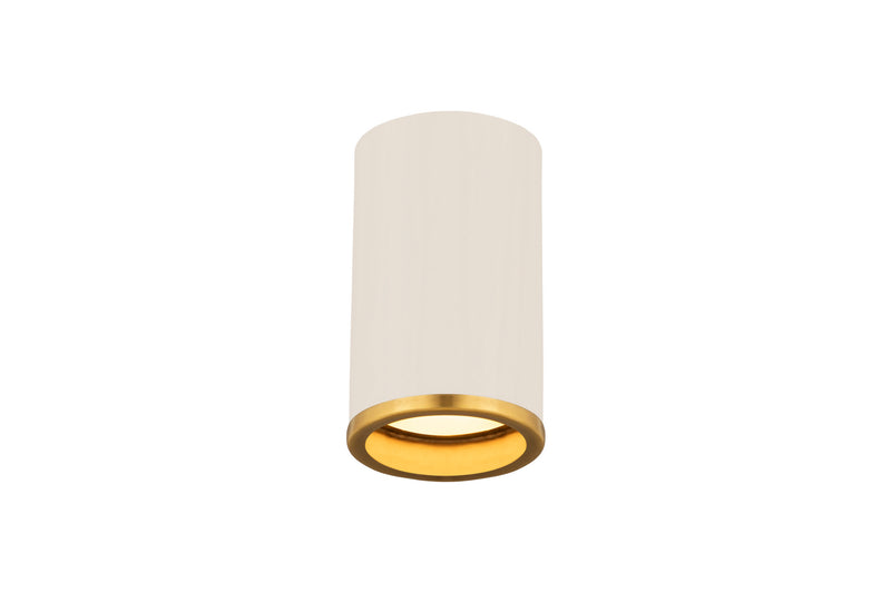 Z-Lite 2303F1-MW-RB One Light Flush Mount, Matte White + Rubbed Brass