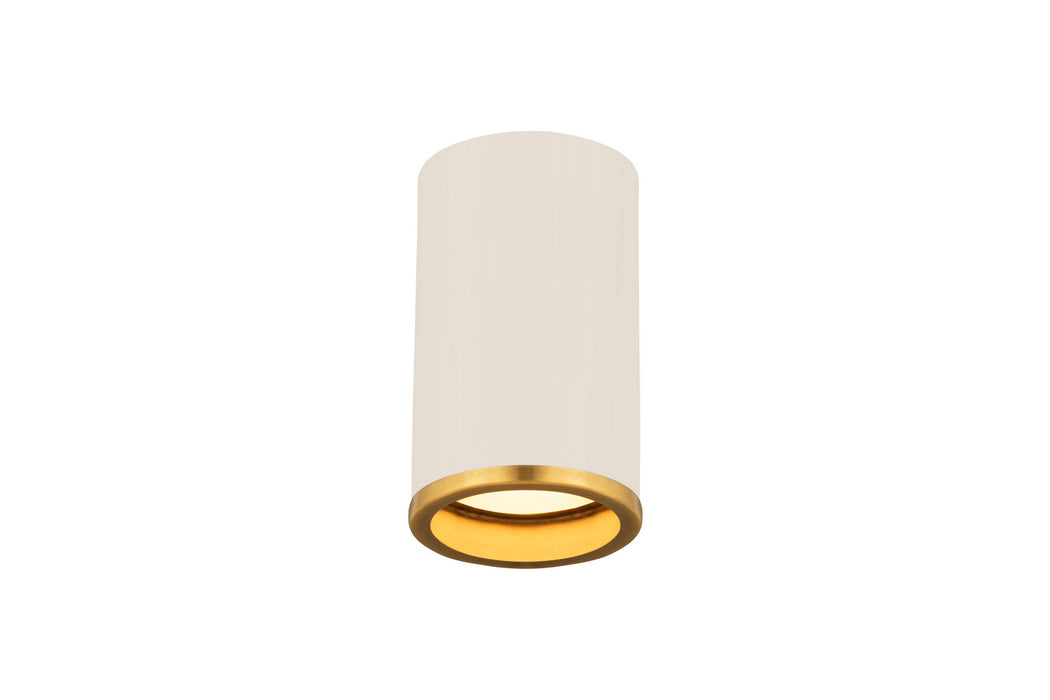 Z-Lite 2303F1-MW-RB One Light Flush Mount, Matte White + Rubbed Brass