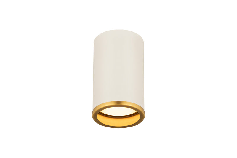 Z-Lite 2303F1-MW-RB One Light Flush Mount, Matte White + Rubbed Brass