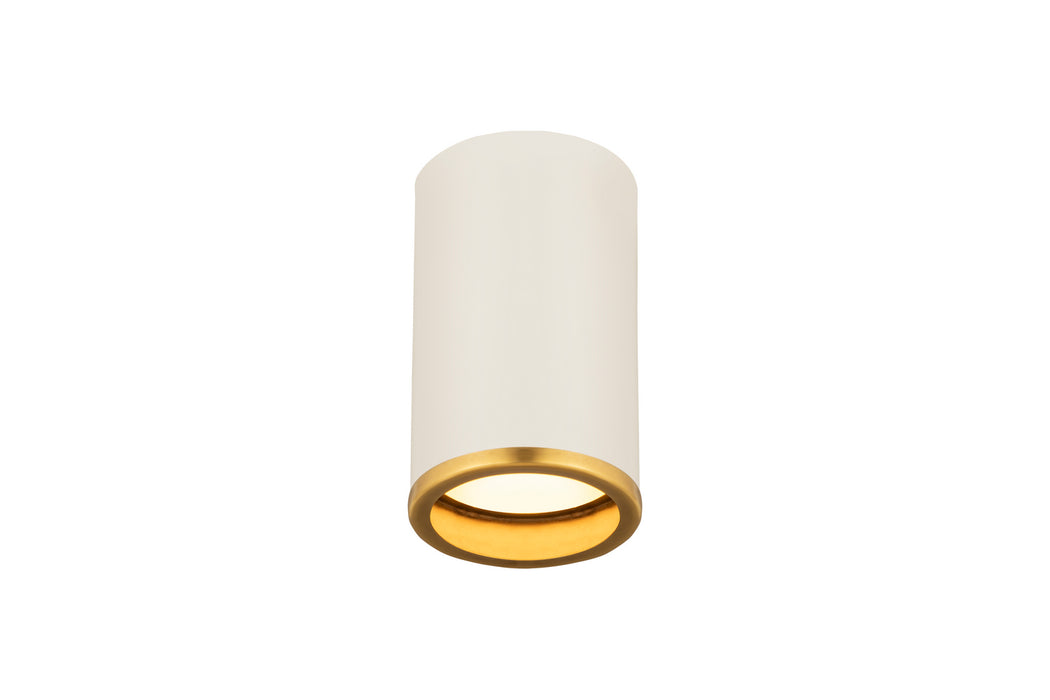 Z-Lite 2303F1-MW-RB One Light Flush Mount, Matte White + Rubbed Brass
